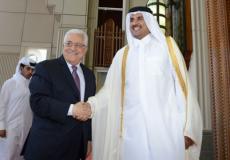 امير قطر والرئيس عباس -ارشيف-