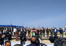 من المؤتمر الصحفي لهيئة مسيرة العودة شرق غزة