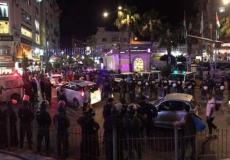 الأمن يفض مسيرة برام الله خرجت للمطالبة برفع إجراءات غزة الاربعاء الماضي -ارشيف-