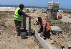 الشروع ببناء حديقة عامة للمصطافين على شاطئ بحر غزة