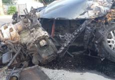 حادث مروري أمام الجامعة الإسلامية في غزة اليوم