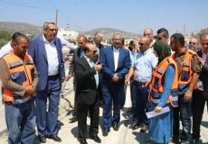 الوزير الحساينة يتفقد الاعمال  في محافظة طولكرم