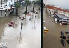 إجلاء 42 مواطناً من منازل غمرتها مياه الأمطار في مدينة بنزرت بتونس