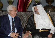الأمير القطري تميم بن حمد والرئيس الفلسطيني محمود عباس