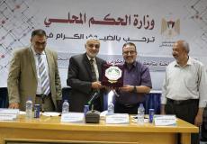 محمد عوض رئيس متابعة العمل الحكومي بغزة يلتقي أركان وزارة الحكم المحلي