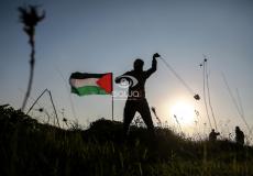 متظاهر على حدود غزة