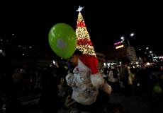 اضاءة شجرة الميلاد في نابلس