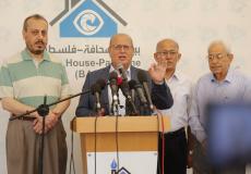  النائب جمال الخضري رئيس اللجنة الشعبية لمواجهة الحصار يتحدث خلال مؤتمر صحفي في بيت الصحافة بغزة