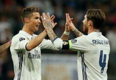 لاعبا ريال مدريد كريستيانو رونالدو وسيرجيو راموس 