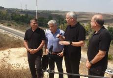  زعيم حزب أزرق أبيض بيني غانتس خلال جولة في غلاف غزة صباح اليوم