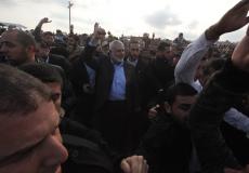 اسماعيل هنية - رئيس المكتب السياسي لحركة حماس في مخيم العودة شرق غزة -ارشيف-