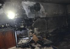 من مكان الحريق بكفر قرع، فجر اليوم