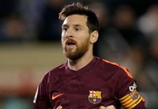 نجم برشلونة ليونيل ميسي في اللقاء