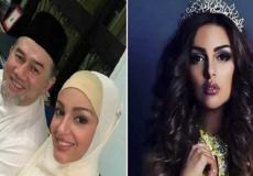 ملكة جمال روسيا برفقة زوجها سابقاً محمد الخامس ملك ماليزيا