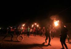 صورة من الارباك الليلي بالقرف من مناطق غلاف غزة - أرشيفية