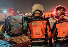 تخليص المرحوم أبو عديسان من تحت حطام المركبة