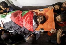 خلال تشييع الشهيد إبراهيم أبو ثريا