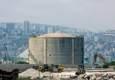 خزان الأمونيا في مدينة حيفا شمالي إسرائيل