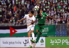جانب من مباراة للمنتخب الفلسطيني والسعودي