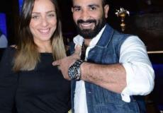 أحمد سعد مع زوجته السابقة ريم البارودي