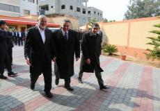 رئيس المكتب السياسي لحركة حماس اسماعيل هنية مع الوفد المصري في غزة - ارشيفية