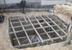 بئر لتجميع المياه قيد الإنشاء