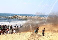 مواجهات مع قوات الاحتلال قرب شاطئ زيكيم شمال غزة