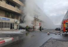 حريق في مبنى تجاري في تل أبيب