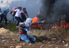 مواجهات بين شبان فلسطينيين وقوات الاحتلال عند حدود غزة -ارشيف-