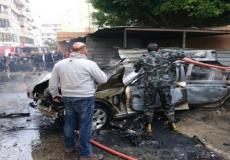 تفجير مركبة احد كوادر حماس في صيدا يناير الماضي