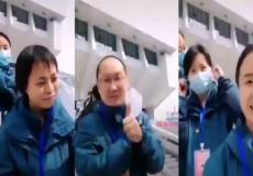 الأطباء الصينيون وهم يخلعون كماماتهم