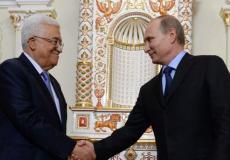 الرئيس محمود عباس والرئيس الروسي  فلاديمير بوتين