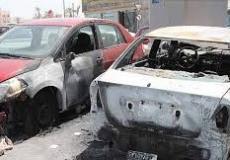 اندلاع حريق بسيارتين في المدخل الرئيسي لبلدة نحف