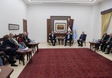 الرئيس محمود عباس خلال استقباله وفداً اقتصادياً إسرائيليا في رام الله