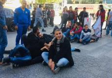 معتصمون ضد الضمان الاجتماعي في الخليل 