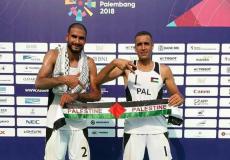 لاعبا منتخب فلسطين خالد العرقان ومحمد القيشاوي