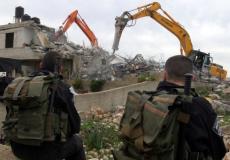 قوات الاحتلال تهدم منزلا فلسطينيًا -ارشيف-