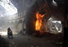 من آثار القصف لقوات الجيش السوري لحي المسقوف في حمص