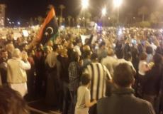  المتظاهرين في العاصمة طرابلس