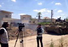 طاقم صحفي في سوريا