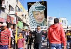 الفلسطينيون يحيون ذكرى عرفات بغزة