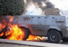 تفجير مدرعة مصرية