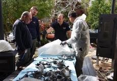 شظايا الصاروخ الذي أطلق من غزة صوب تل أبيب