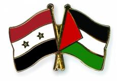 علم فلسطين وسوريا معا