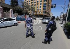 شرطة غزة تنتشر في أحد شوارع مدينة غزة