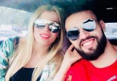 لاعب الزمال حمدي النقاز وزوجته