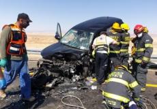 جانب من حادث السير الذي وقع