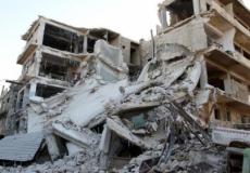دمار من جراء الضربات الجوية على مناطق في حلب.