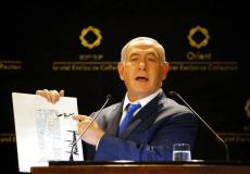 نتنياهة يعرض خريطة لاسرائيل تضم الجولان