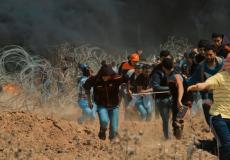 من مسيرة العودة الكبرى شرق غزة -ارشيف-